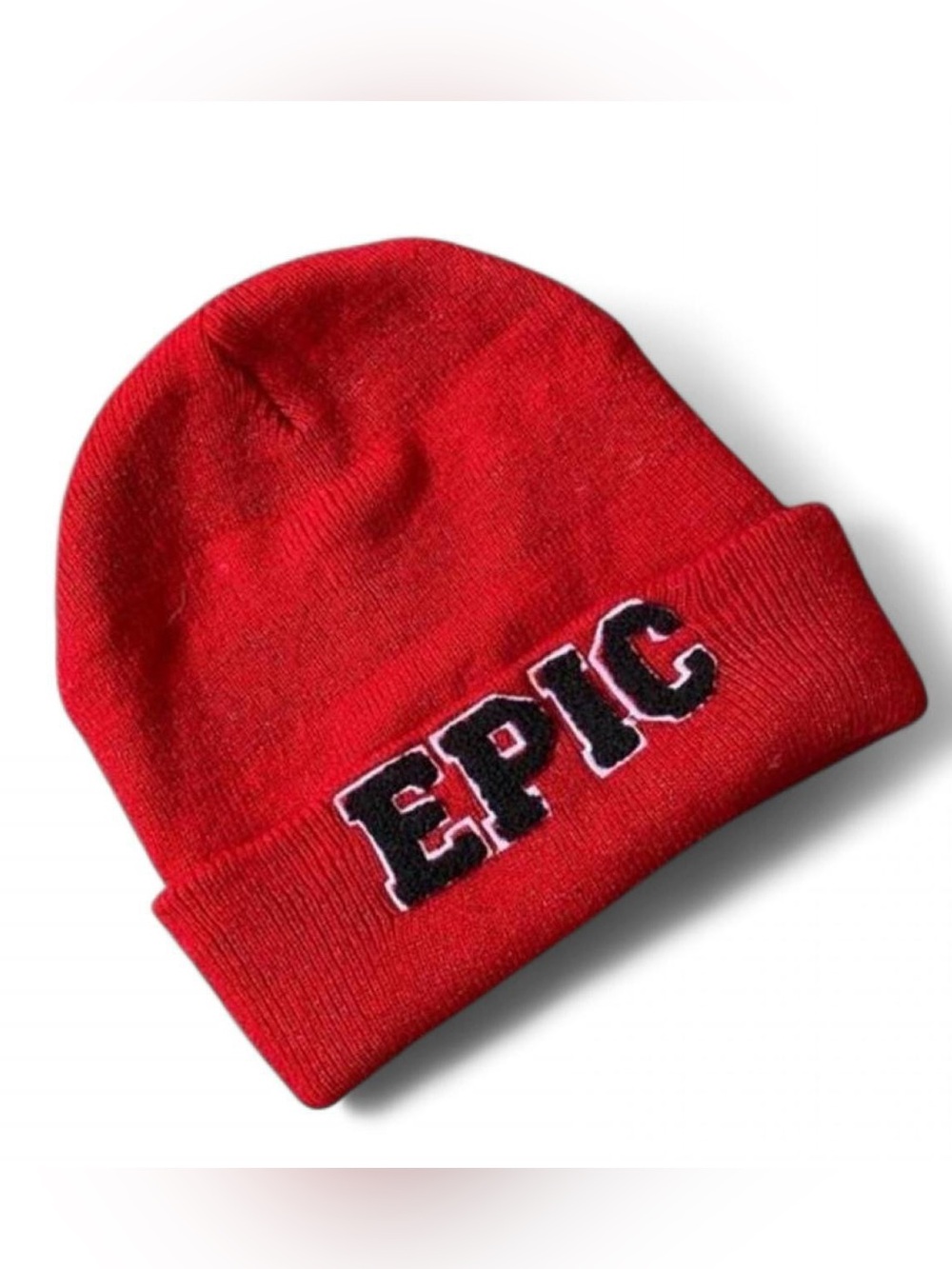 Epic Glitter Red Beanie from Claire’s